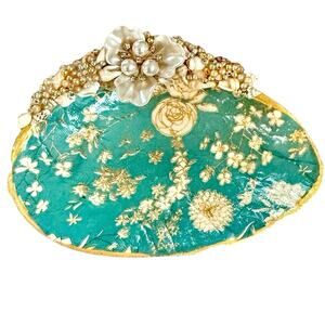 Seashell trinket dish/ring dish handmade OOAK